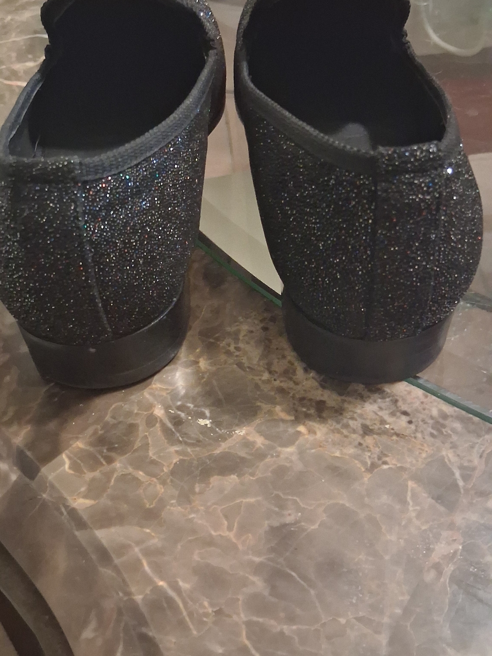 Steve Madden Men's Black Glitter Slip-On Dress Loafers - Picture 3 of 9